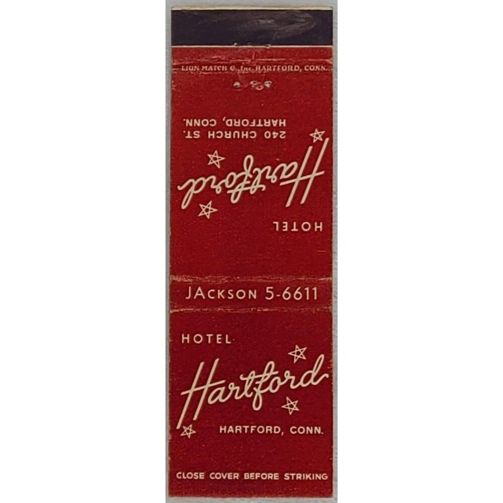 Front Strike Matchbook Cover Hotel Hartford Hartford CT Connecticut